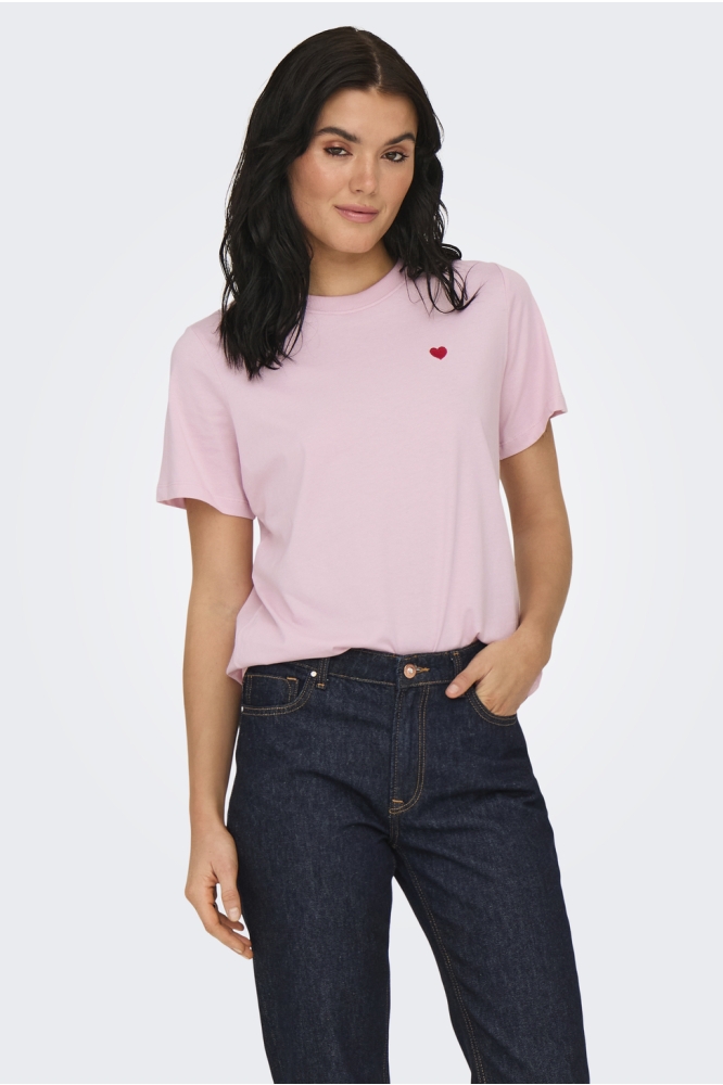 JDYPISA S/S PRINT TOP JRS NOOS 15298612 PARFAIT PINK/BITTERSWEET